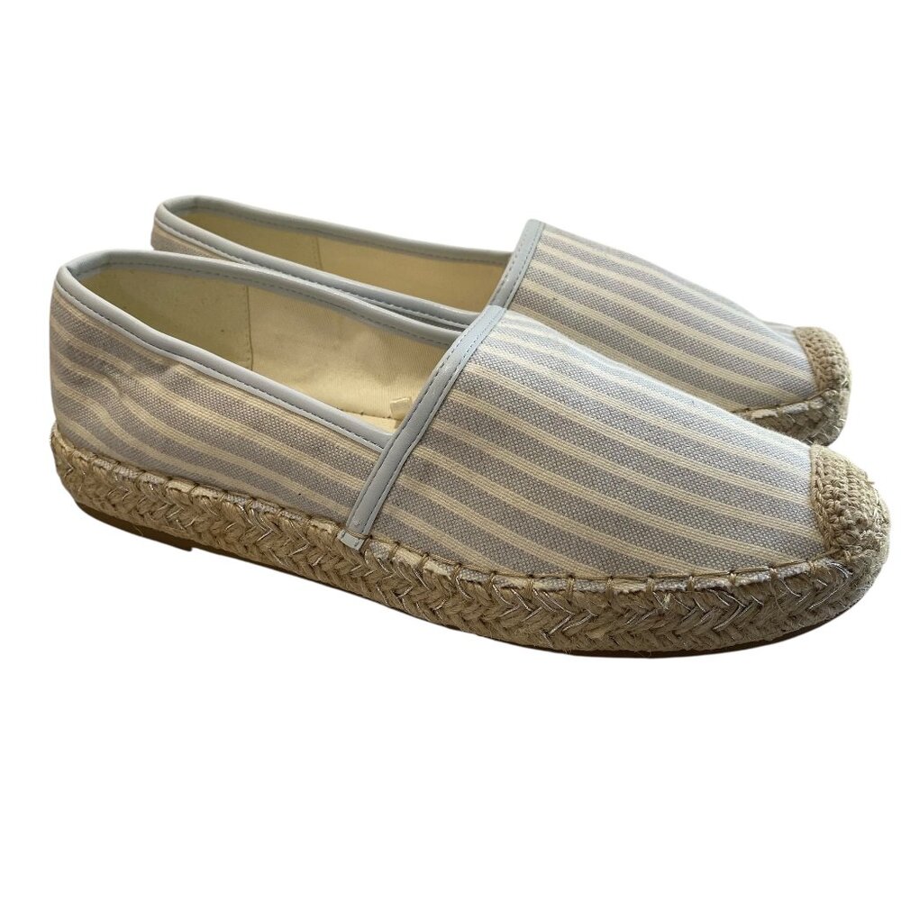 Bandolino Espadrilles Loafers Flats Womens 8.5 Blue Striped Nautical Preppy New